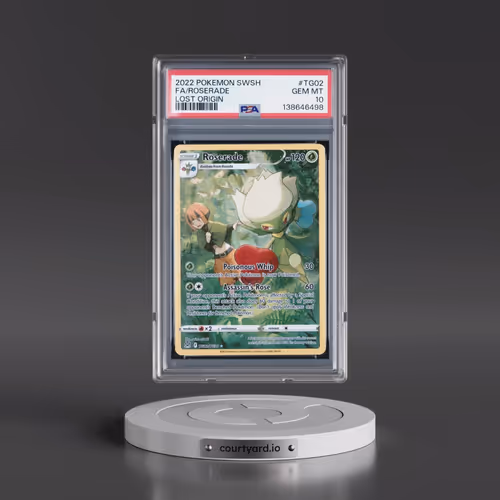 2022 Pokémon Sword & Shield Lost Origin #TG02 Roserade - Full Art (PSA 10 GEM MINT)