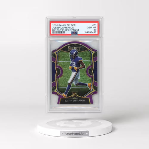 2020 Panini Select #61 Justin Jefferson - Die-Cut Purple Prizm (PSA 10 GEM MINT)