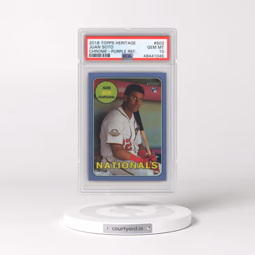 2018 Topps Heritage #502 Juan Soto - Chrome-Purple Refractor (PSA 10 GEM MINT)