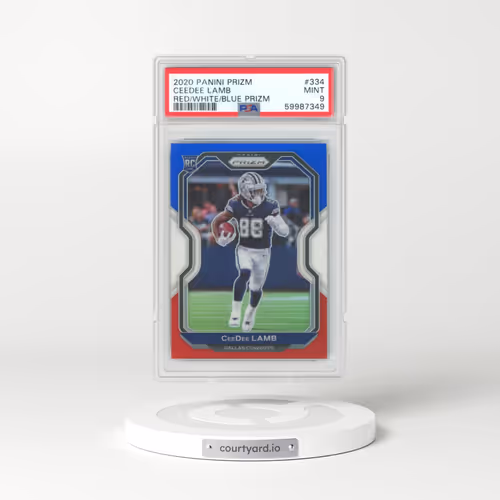 2020 Panini Prizm #334 Ceedee Lamb - Red/White/Blue Prizm (PSA 9 MINT)