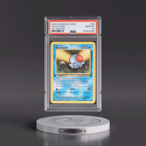 1999 Pokémon Fossil #56 Tentacool - 1st Edition (PSA 10 GEM MINT)