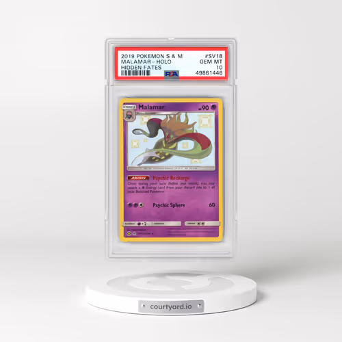 2019 Pokémon Sun & Moon Hidden Fates #SV18 Malamar - Holo (PSA 10 GEM MINT)