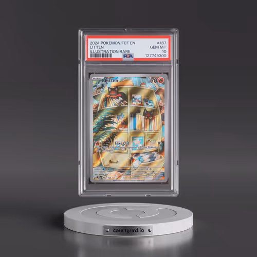 2024 Pokémon Tef EN-Temporal Forces #167 Litten - Illustration Rare (PSA 10 GEM MINT)