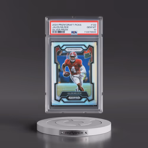 2024 Panini Prizm Draft Picks #122 Jalen Milroe - Silver Prizm (PSA 10 GEM MINT)