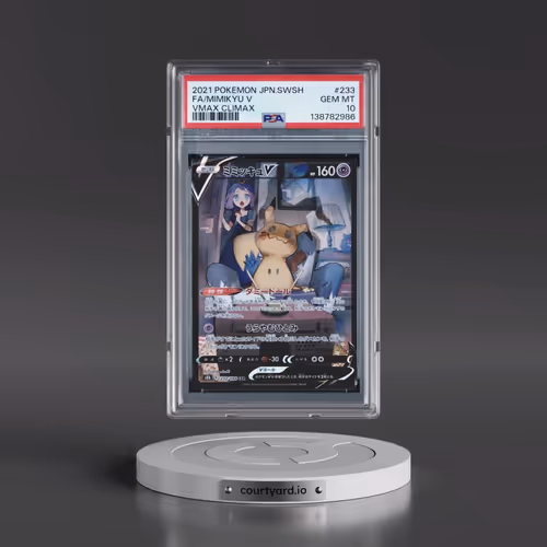 2021 Pokémon Sword & Shield Vmax Climax #233 Mimikyu V - Holo Full Art (PSA 10 GEM MINT)