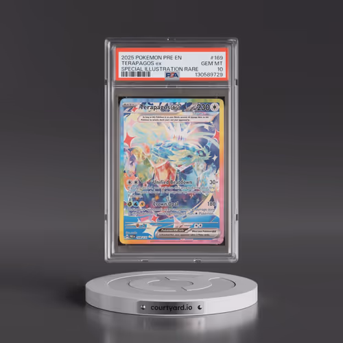 2025 Pokémon Pre EN-Prismatic Evolutions #169 Terapagos EX - Holo Special Illustration Rare (PSA 10