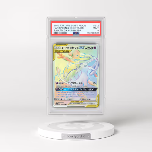 2019 Pokémon Sun & Moon Tag Team GX All Stars #212 Espeon & Deoxys GX-Hyper - Full Art (PSA 9 MINT)
