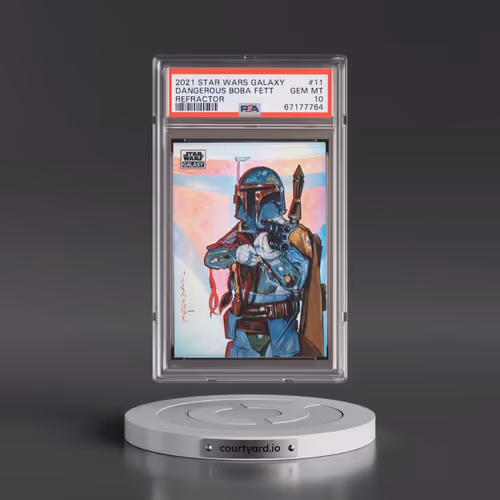 2021 Topps Chrome Star Wars Galaxy #11 A Dangerous Boba Fett - Refractor (PSA 10 GEM MINT)