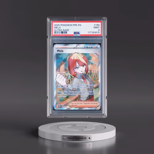 2025 Pokémon Pre EN-Prismatic Evolutions #140 Mela - Ultra Rare (PSA 9 MINT)