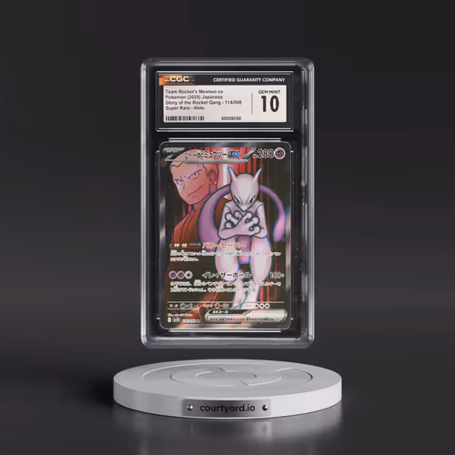 2025 Pokémon SV10-Glory of Team Rocket #114 Team Rocket's Mewtwo EX - Holo Super Rare (CGC 10 GEM MI