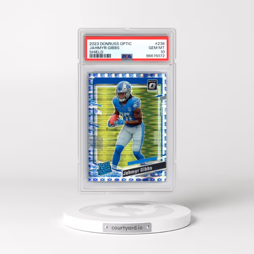 2023 Panini Donruss Optic #236 Jahmyr Gibbs - Shield (PSA 10 GEM MINT)