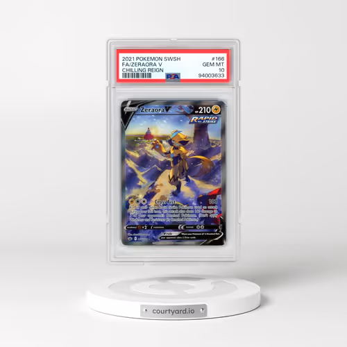 2021 Pokémon Sword & Shield Chilling Reign #166 Zeraora V - Holo Full Art (PSA 10 GEM MINT)