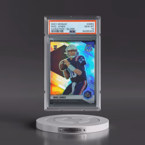 2021 Panini Mosaic #306V Mac Jones - Variation-Silver (PSA 10 GEM MINT)
