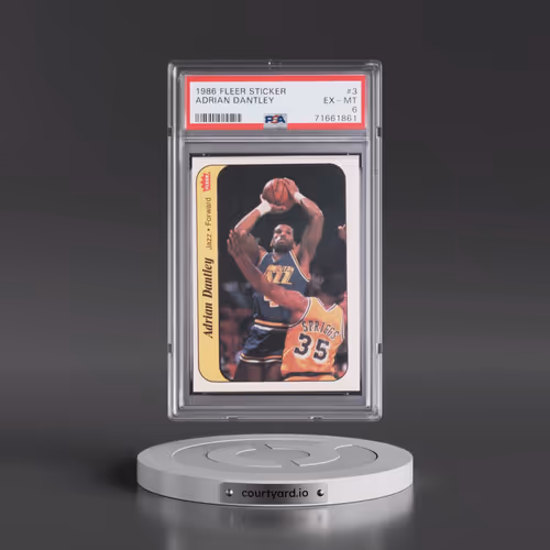 1986 Fleer Sticker #3 Adrian Dantley (PSA 6 EX-MT)