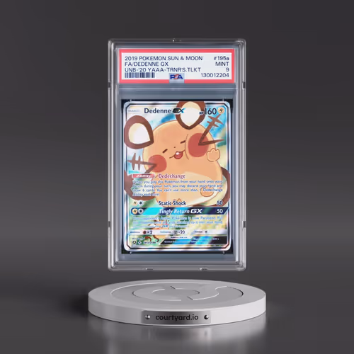 2019 Pokémon Sun & Moon Unbroken Bonds #195a Dedenne GX - Holo Full Art 2020 Yellow A Alternate Art