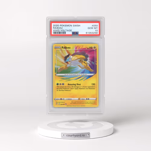 2020 Pokémon Sword & Shield Vivid Voltage #050 Raikou (PSA 10 GEM MINT)