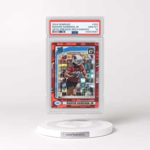 2024 Panini Donruss #393 Marvin Harrison Jr. - Optic Preview-Red Pandora (PSA 10 GEM MINT)