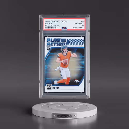 2024 Panini Donruss Optic Play Action #6 Bo Nix (PSA 10 GEM MINT)