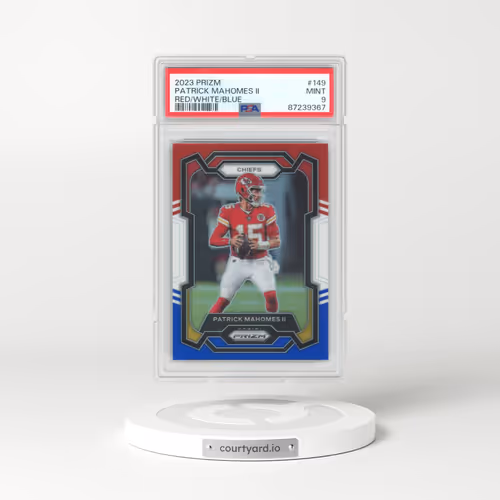 2023 Panini Prizm #149 Patrick Mahomes II - Red/White/Blue Prizm (PSA 9 MINT)