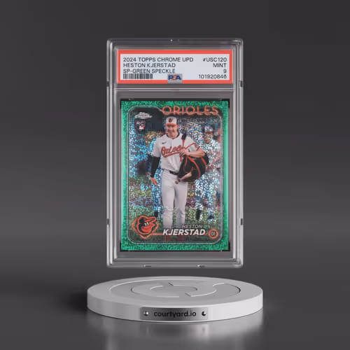 2024 Topps Chrome Update #USC120 Heston Kjerstad - SP-Green Speckle (PSA 9 MINT)
