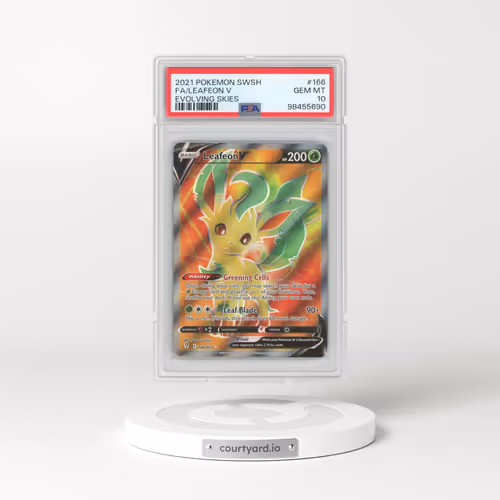 2021 Pokémon Sword & Shield Evolving Skies #166 Leafeon V - Holo Full Art (PSA 10 GEM MINT)