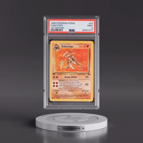 1999 Pokémon Fossil #24 Kabutops - 1st Edition (PSA 9 MINT)