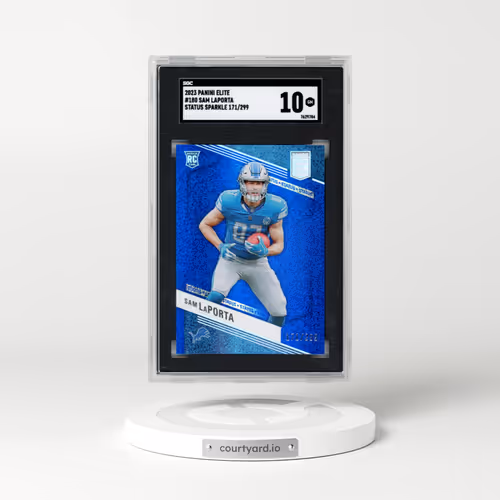 2023 Panini Elite #180 Sam Laporta - Status Sparkle (SGC 10 GEM MINT)
