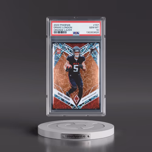 2022 Panini Phoenix #107 Drake London - Orange Lazer (PSA 10 GEM MINT)