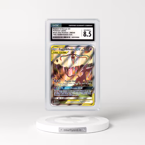 2016 Black Star Promos - Sun & Moon #SM240 Espeon & Deoxys GX - Holo TAG TEAM Powers Collection (CGC 8.5 NM-MT+)