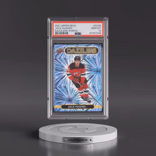 2021-2022 Upper Deck Dazzlers #DZ28 Jack Hughes - Purple (PSA 10 GEM MINT)