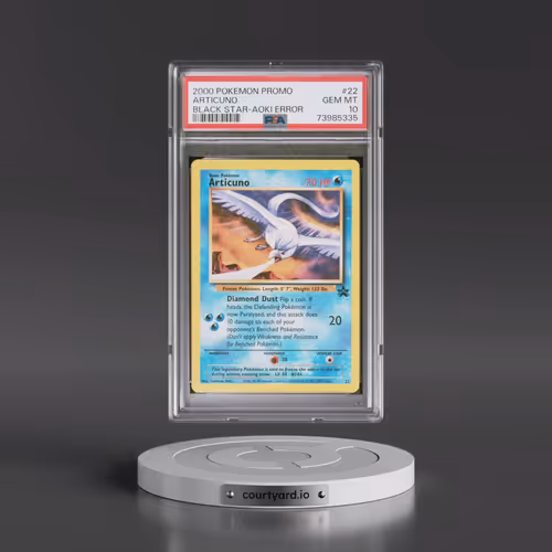 2000 Pokémon Promo Black Star #22 Articuno - Toshinao Aoki Error (PSA 10 GEM MINT)