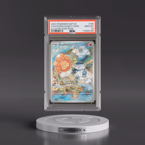2024 Pokémon Ssp EN-Surging Sparks #195 Castform Sunny Form - Illustration Rare (PSA 10 GEM MINT)