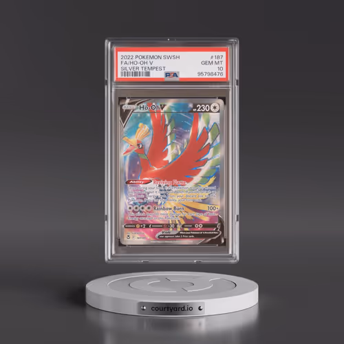 2022 Pokémon Sword & Shield Silver Tempest #187 HO-Oh V - Holo Full Art (PSA 10 GEM MINT)