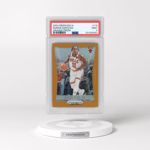 2023 Panini Prizm Deca #118 DeMar DeRozan - Orange Prizm (PSA 9 MINT)