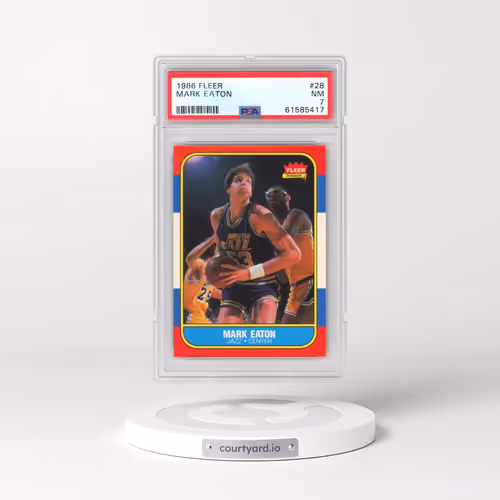 1986 Fleer #28 Mark Eaton (PSA 7 NM)