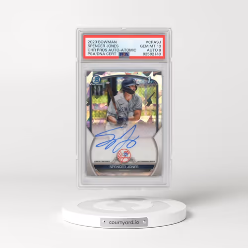 2023 Bowman Chrome Prospect Autographs #CPASJ Spencer Jones - Atomic Refractor (PSA 10 GEM MINT)