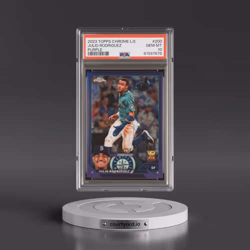 2023 Topps Chrome Logofractor Edition #200 Julio Rodriguez - Purple Refractor (PSA 10 GEM MINT)