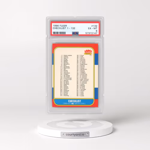 1986 Fleer #132 Checklist 1-132 (PSA 6 EX-MT)