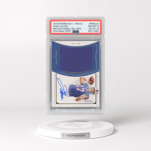 2018 Panini National Treasures Rookie Material Signatures Rps #RMSJA Josh Allen (PSA 8 NM-MT)