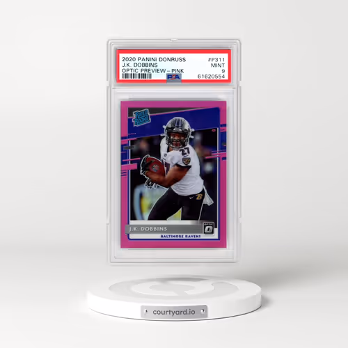 2020 Panini Donruss #P311 J.K. Dobbins - Optic Preview-Pink (PSA 9 MINT)