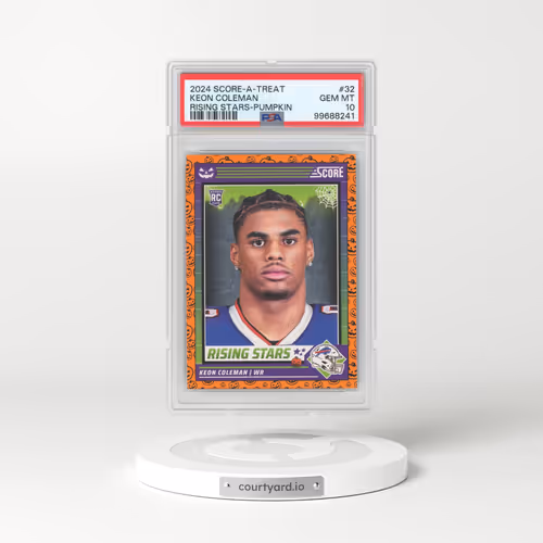 2024 Panini Score-A-Treat Rising Stars #32 Keon Coleman - Pumpkin (PSA 10 GEM MINT)