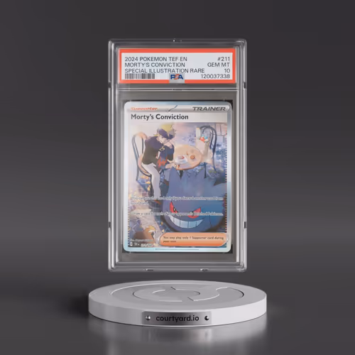 2024 Pokémon Tef EN-Temporal Forces #211 Morty's Conviction - Special Illustration Rare (PSA 10 GEM