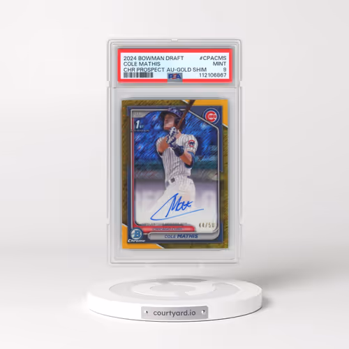 2024 Bowman Draft Chrome Prospect Autographs #CPACMS Cole Mathis - Gold Shimmer (PSA 9 MINT)