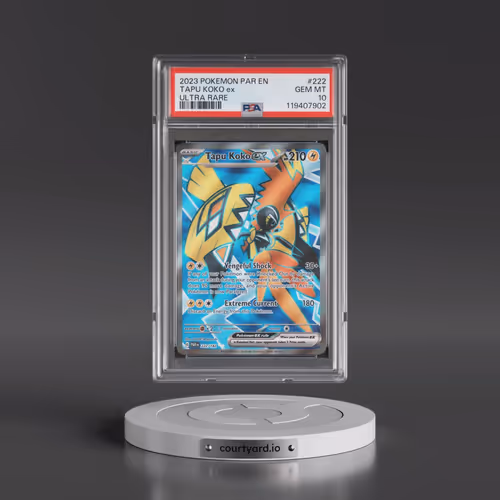 2023 Pokémon Par EN-Paradox Rift #222 Tapu Koko EX - Holo Ultra Rare (PSA 10 GEM MINT)