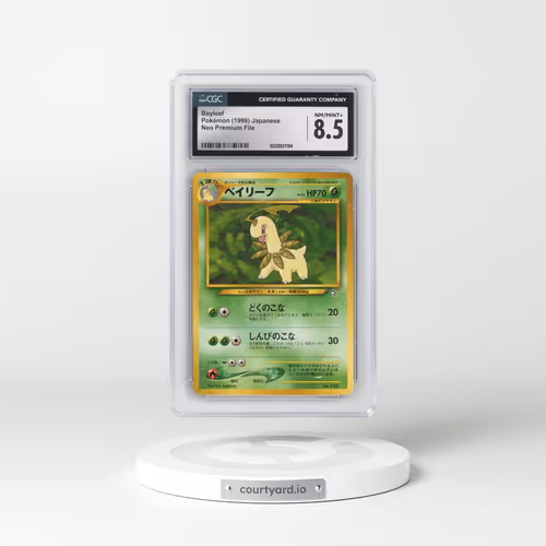 1999 Neo Premium File #153 Bayleef - No Rarity (CGC 8.5 NM-MT+)