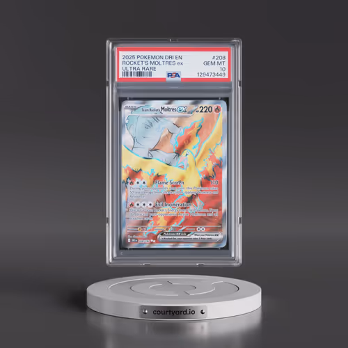 2025 Pokémon Dri EN-Destined Rivals #208 Team Rocket's Moltres EX - Holo Ultra Rare (PSA 10 GEM MINT