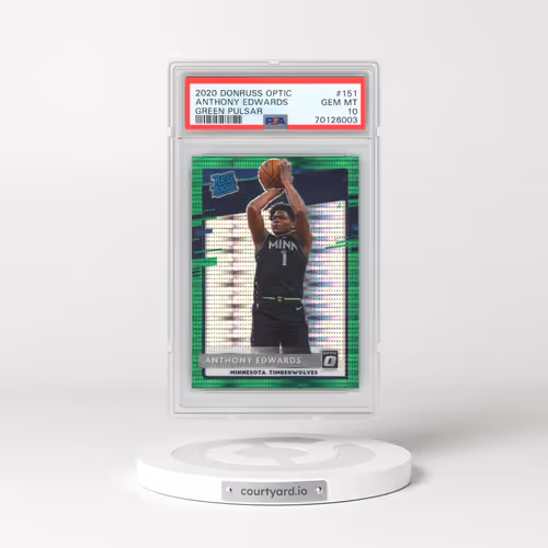 2020 Panini Donruss Optic #151 Anthony Edwards - Green Pulsar (PSA 10 GEM MINT)