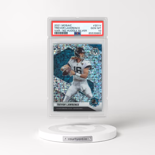 2021 Panini Mosaic #301V Trevor Lawrence - Variation-No Huddle Silver (PSA 10 GEM MINT)
