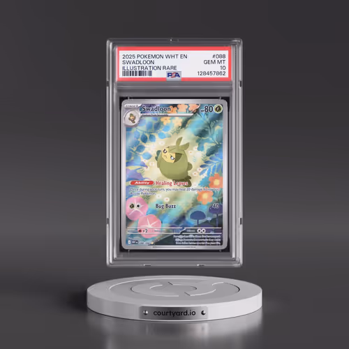 2025 Pokémon Wht EN-White Flare #088 Swadloon - Illustration Rare (PSA 10 GEM MINT)