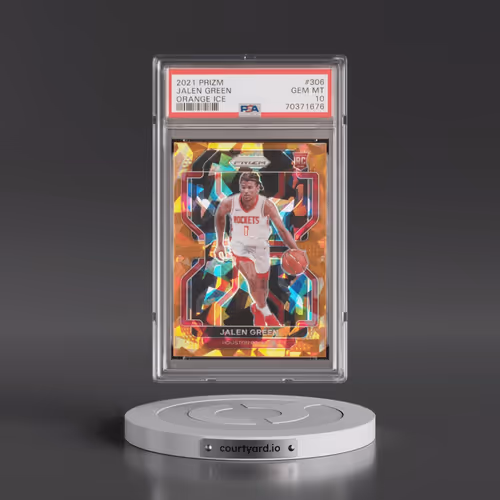 2021 Panini Prizm #306 Jalen Green - Orange Ice (PSA 10 GEM MINT)